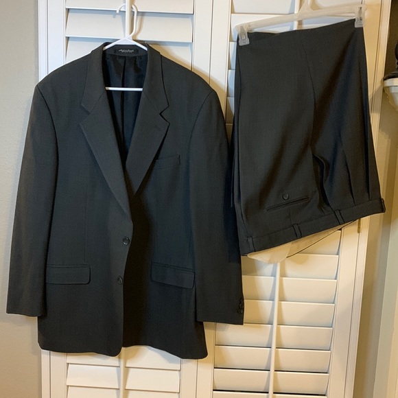 Kasper Suit Jacket & pants size 42L Dark gray 2 button closure - Picture 3 of 12